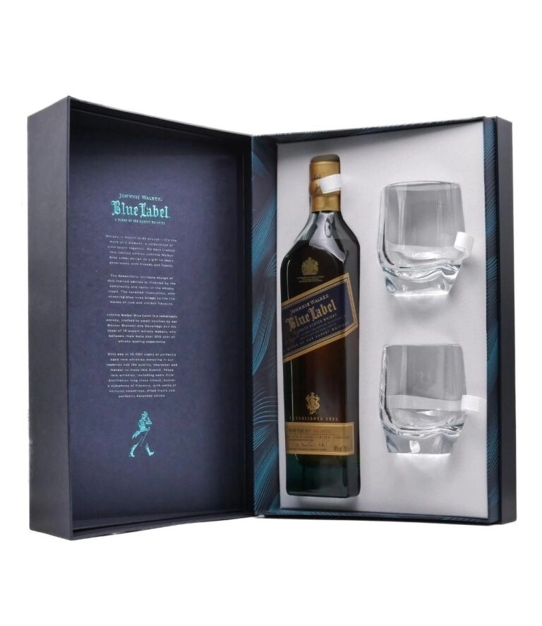 Whiskey Johnnie Walker Blue 2 Glasses 0